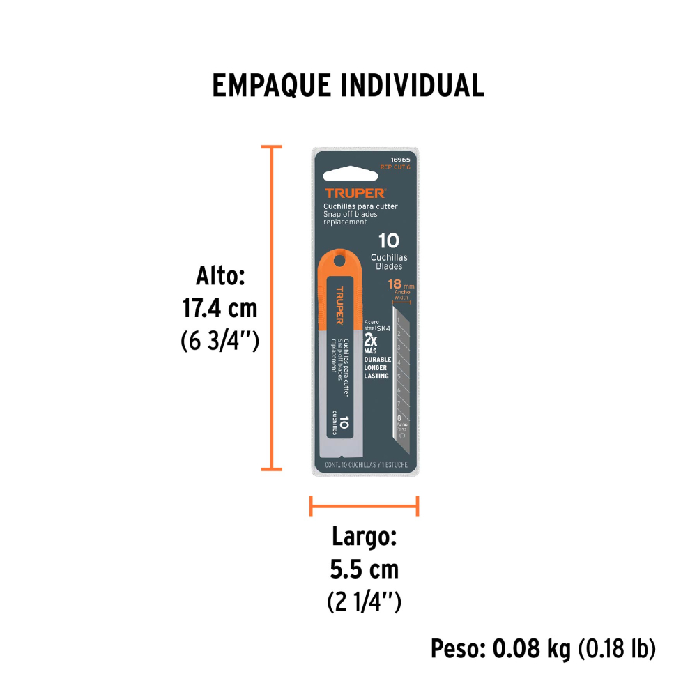 Estuche con 10 cuchillas SK4 de 18 mm para cutter - Imagen 11
