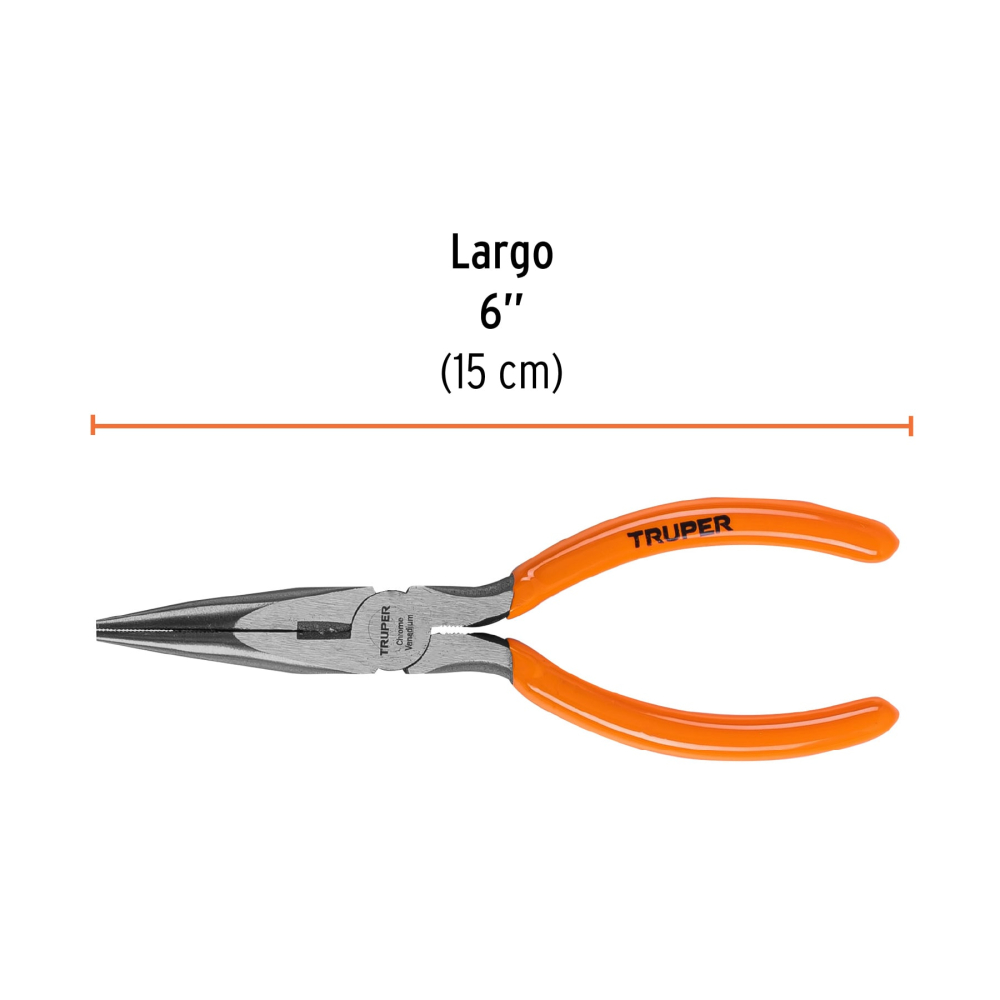 Alicate de punta y corte 6" mango de PVC - Imagen 4